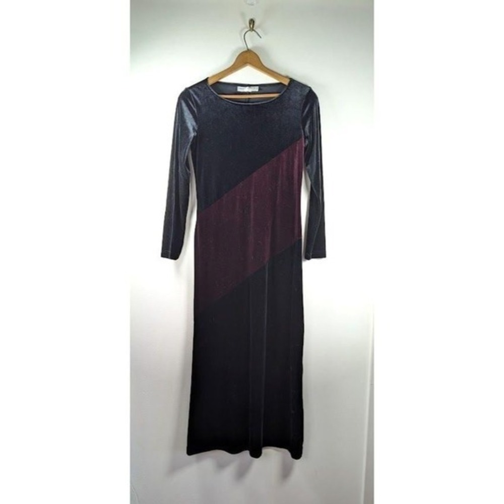 Velvet Maxi Dress Sz Medium Witchy Whimsigoth Goth Vamp Fairy 90s Stretch Grunge